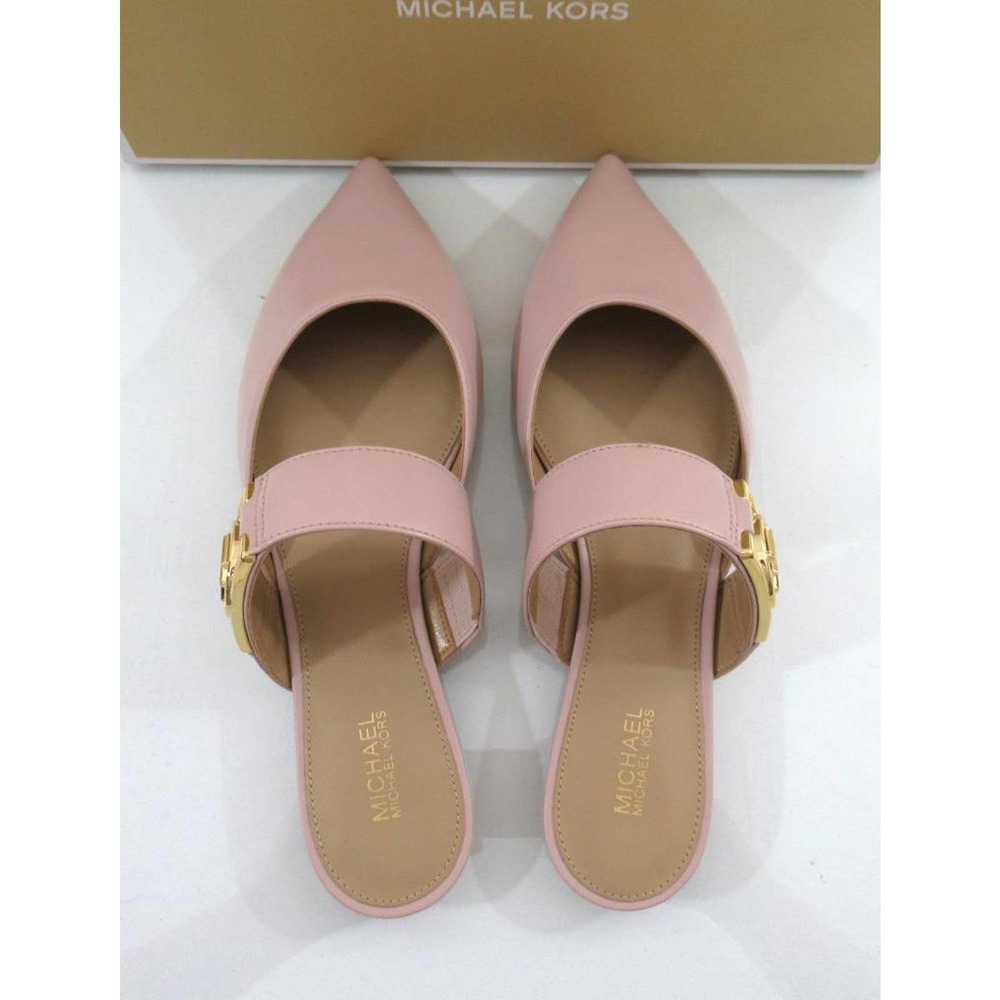 Michael Kors April Flex Flat Slip On Mule MK Logo Hardware Soft Pink - Picture 3 of 10